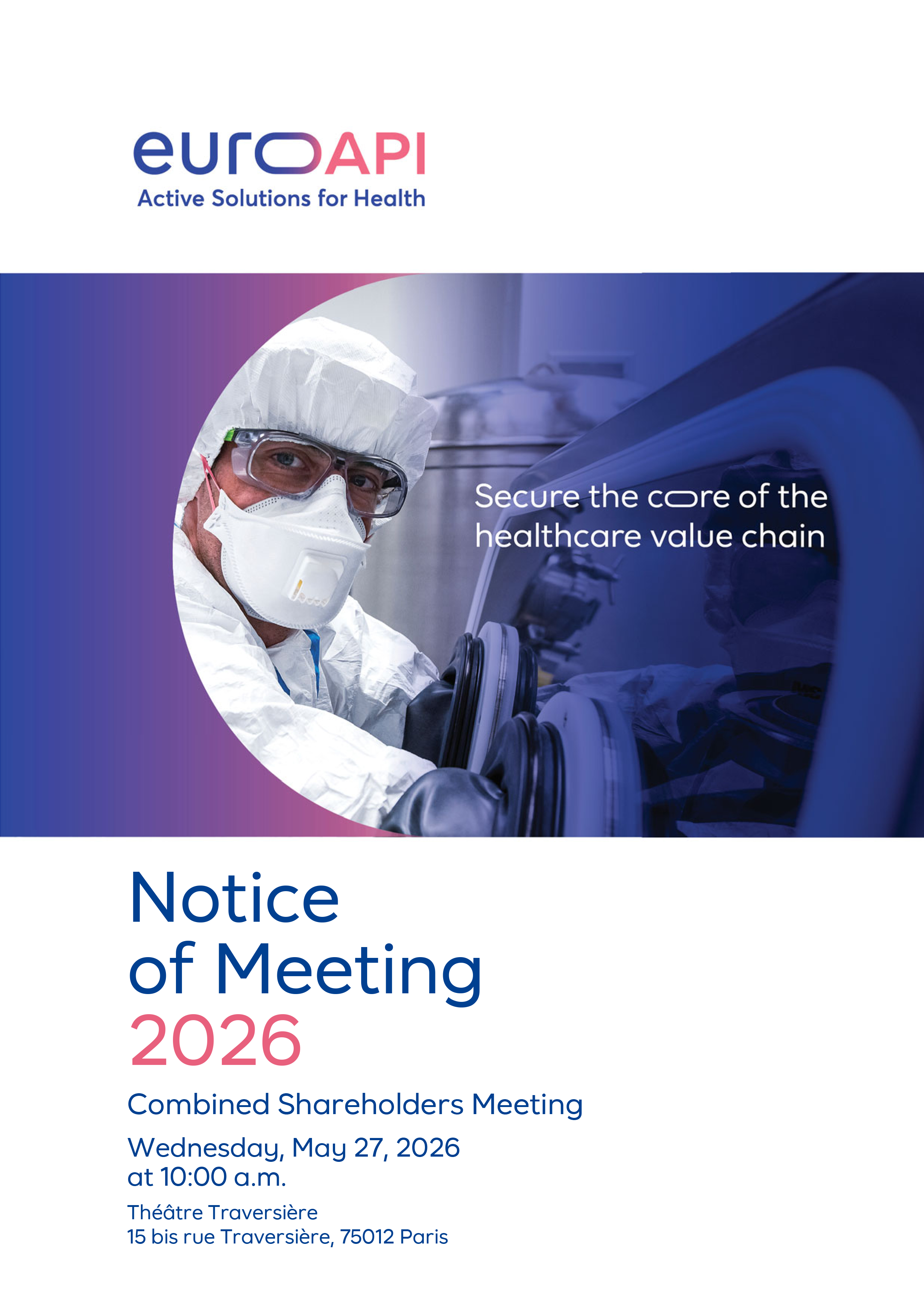 Notice of meeting Euroapi